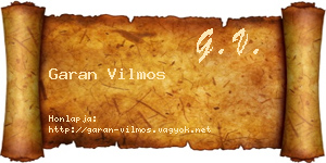 Garan Vilmos névjegykártya